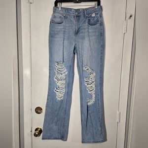 Organic Blue 100% Cotton Distressed Jeans Sz 9/29